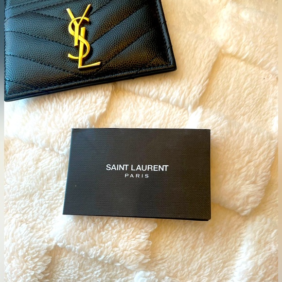 YSL Cassandre Matelassé Card Case in Grain de Poudre Leather - Picture 5 of 11